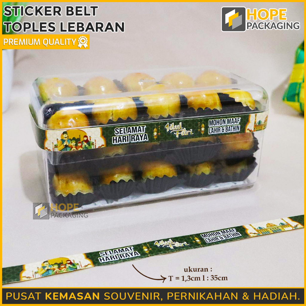 Sticker belt toples lebaran / Stiker Sabuk Toples Kue Lebaran Idul Fitri Eid