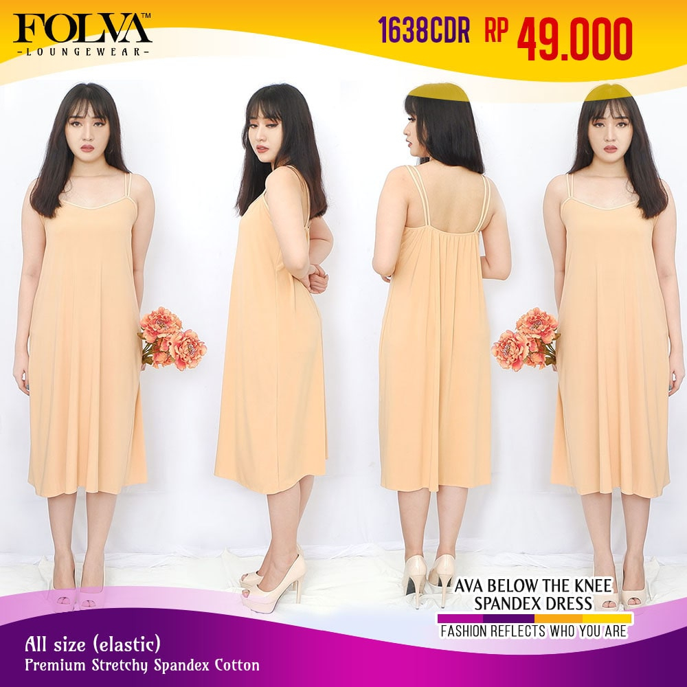 FOLVA dress tanktop baju tidur wanita daster spandex melar all size