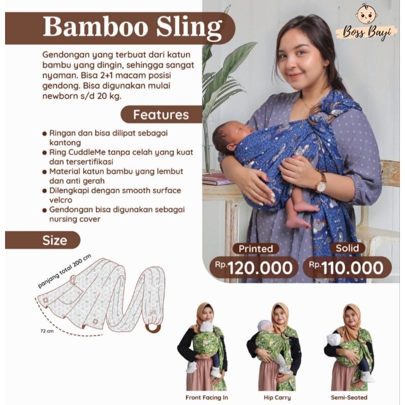 CUDDLE ME - RINGSLING BABY / Gendongan Bayi bahan Bamboo