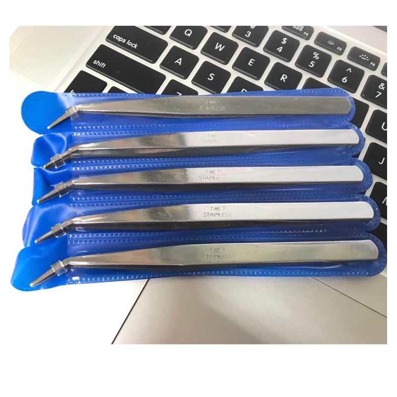 TWE7 Pinset / Pingset / Twizer Benang Stainless Tipis Tebal Sewing tweezer