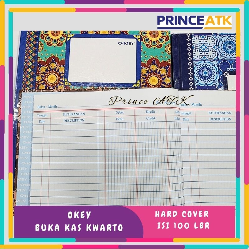 

(1 BUKU) OKEY BUKU KAS KUARTO HARD COVER 3 KOLOM ISI 100 LEMBAR