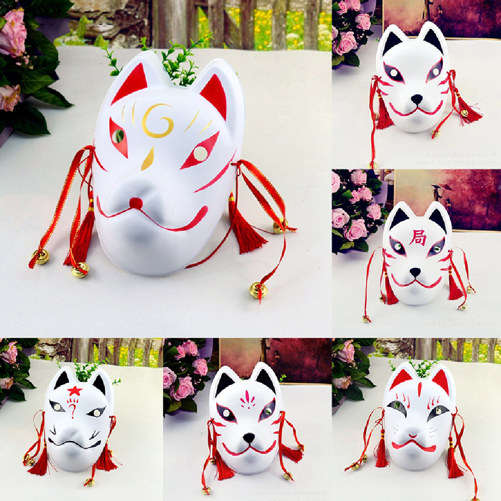 CSP138 – Topeng Kitsune Rubah Fox Jepang Cosplay Harajuku Full Face