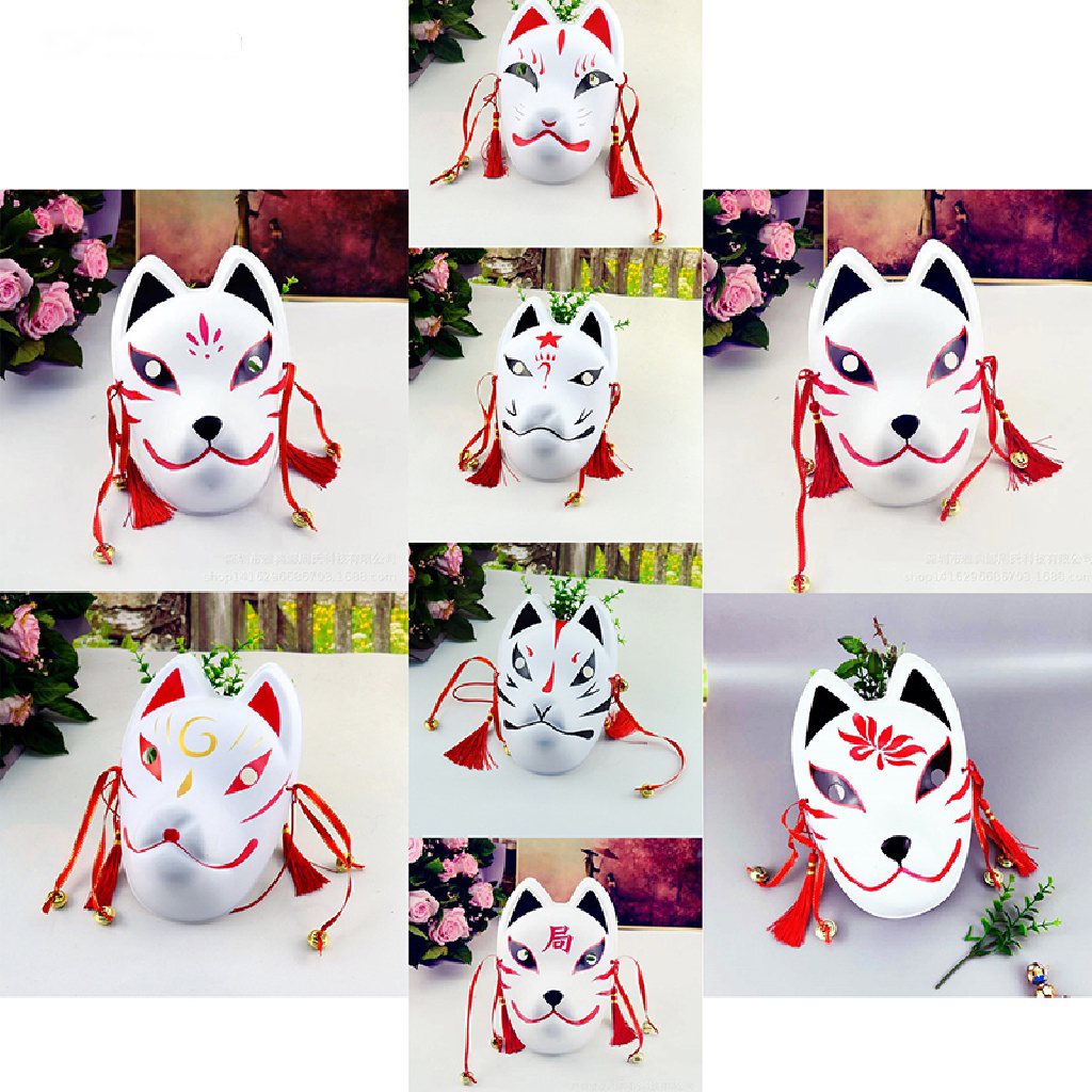 CSP138 – Topeng Kitsune Rubah Fox Jepang Cosplay Harajuku Full Face