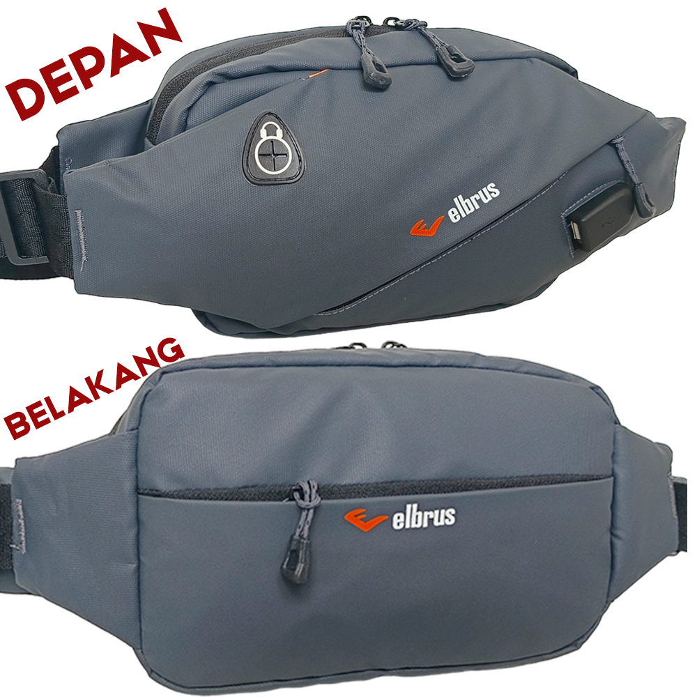 ELBRUS Waistbag Tas Pinggang Pria Waterproof Dua Sisi Soren Cowok