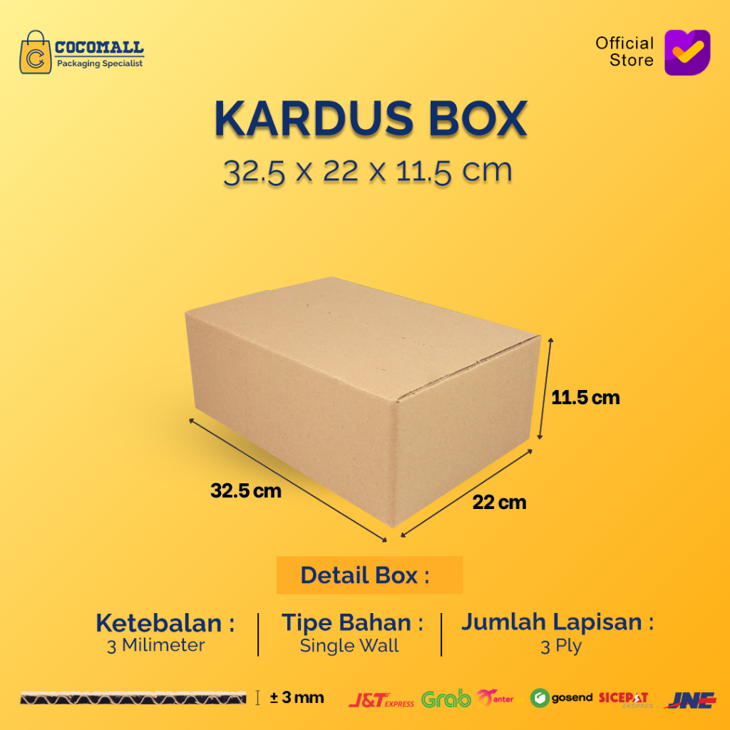 

Kardus Karton Box 32,5x22x11,5 CM Kotak Dus Packing Polos