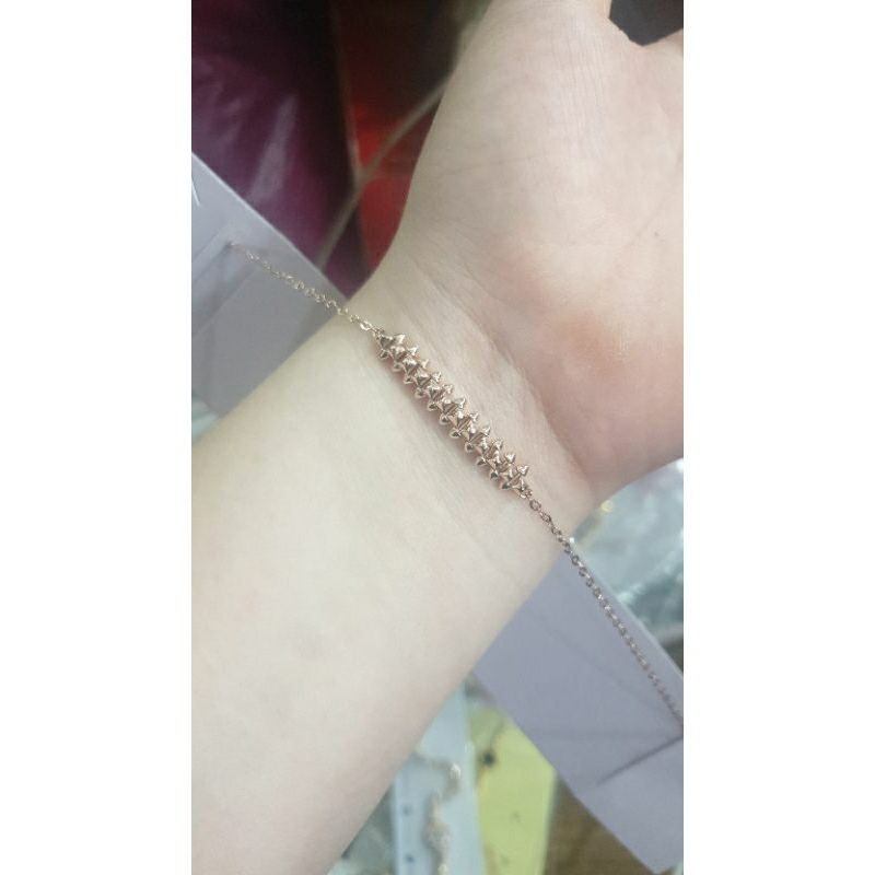 gelang serut polos rosegold rose gold emas asli 750 75% 17k simple fashion