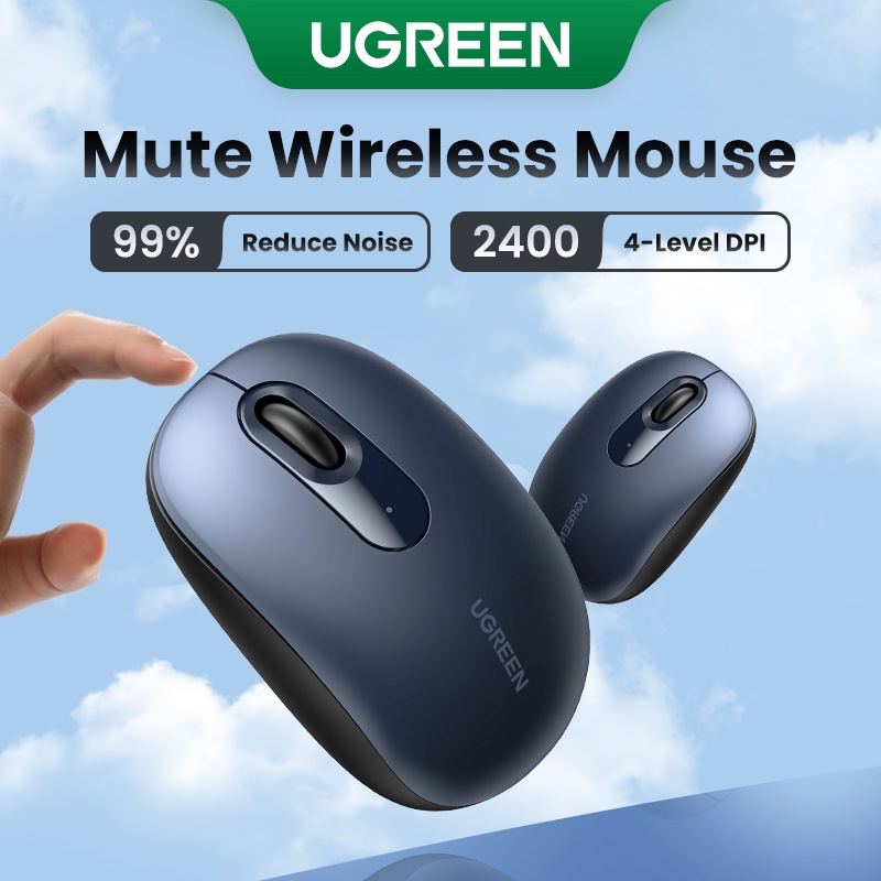 UGREEN Mouse Wireless 2.4G Silent Click Rechargeable 4Level 2400 DPI