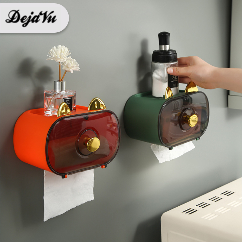 Dejavu Tempat Tisu Plastik Gantung Dapur Kotak Penyimpanan Tissue Kamar Mandi Toilet Box Storage HP 