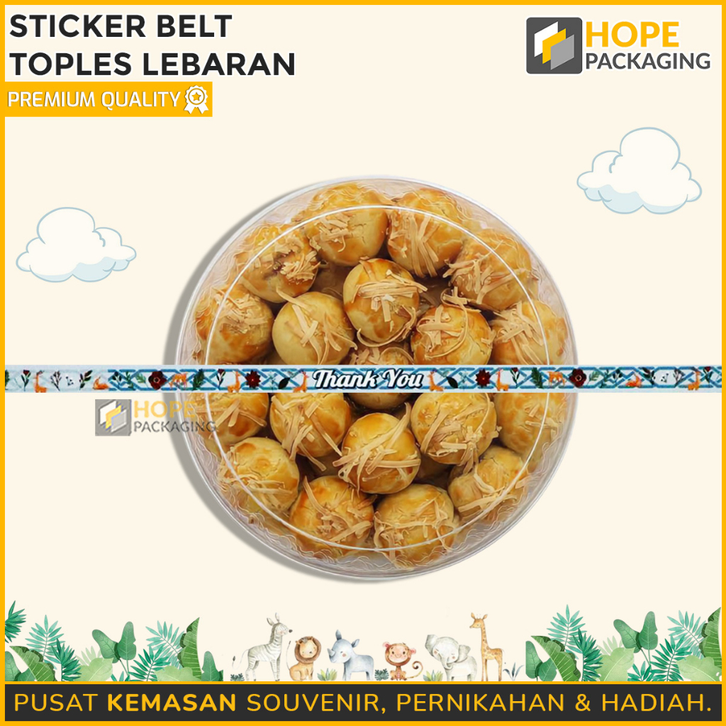 Sticker belt toples lebaran / Stiker Sabuk Toples Kue Lebaran Idul Fitri Eid