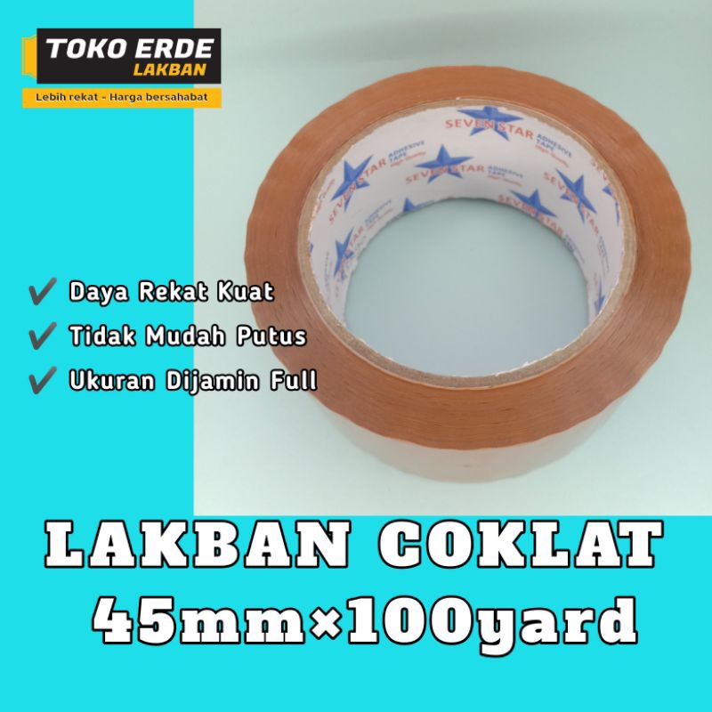 

Lakban Coklat - Lakban Bening SEVENSTAR 45mm × 100yard COD Bayar ditempat