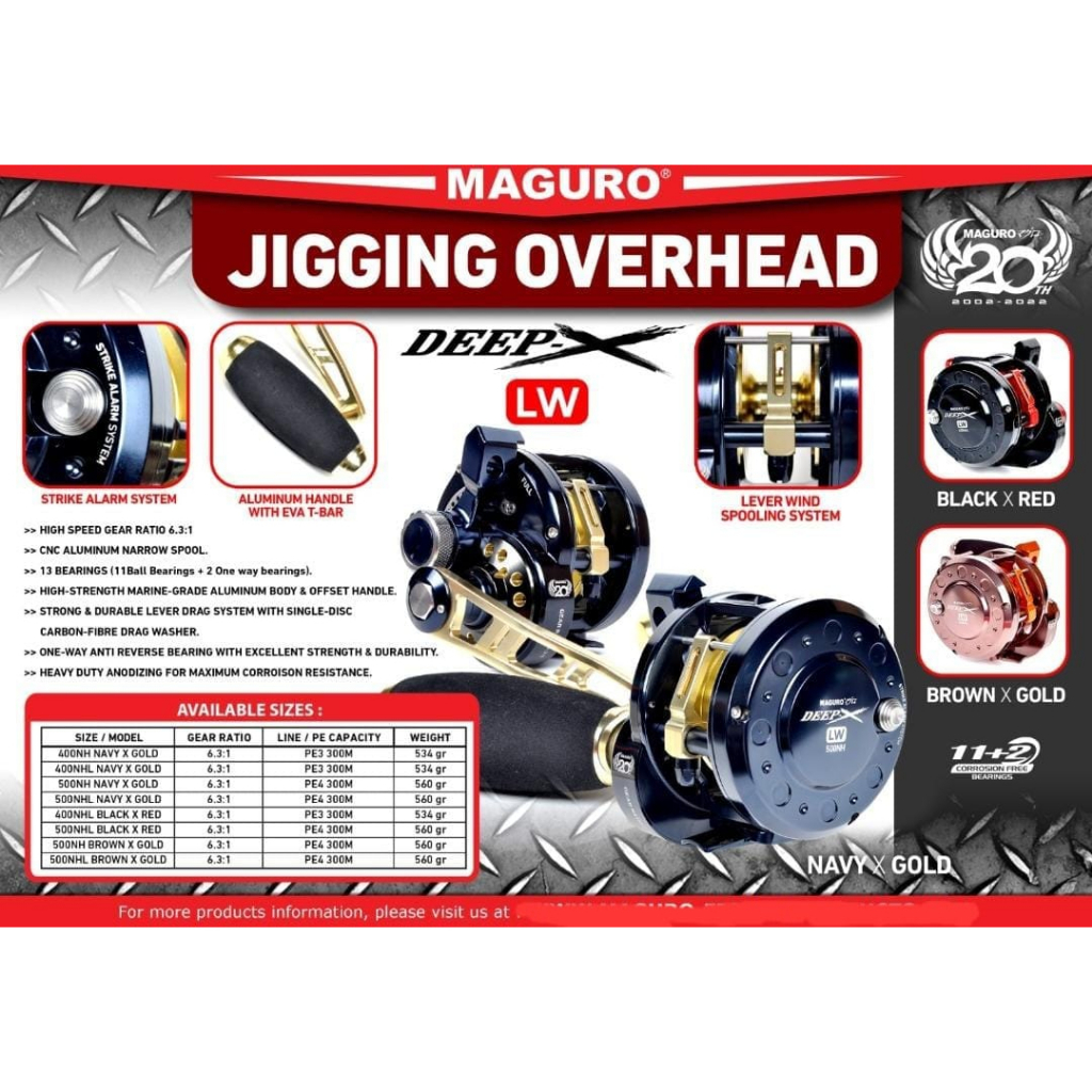 Reel OH / JIGGING OVERHEAD MAGURO DEEP-X LW 20TH (LEFT)