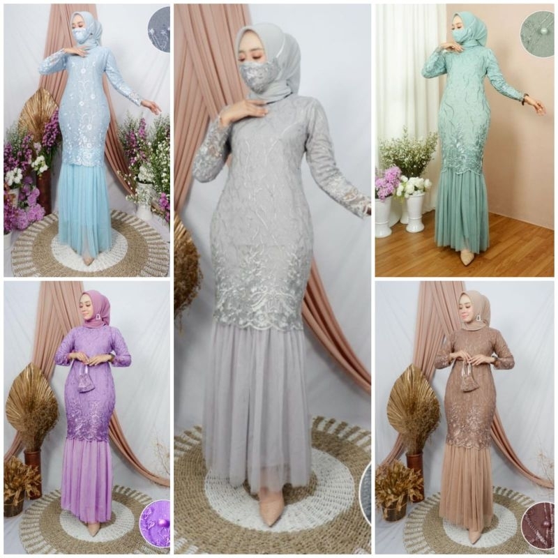 GAMIS BRUKAT DUYUNG/GAMIS TULLE BORDIR/DRESS MODEL DUYUNG/GAUN MODEL DUYUNG/GAMIS WANITA KEKINIAN