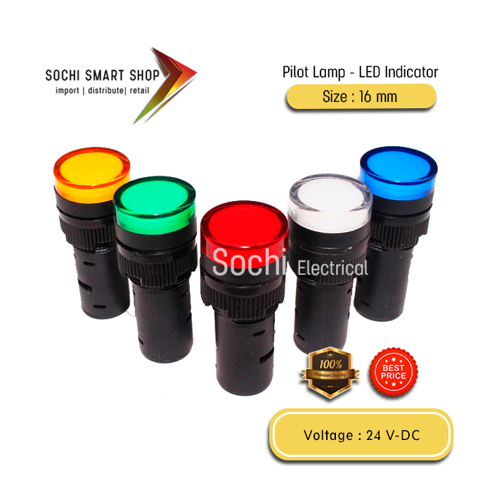 Pilot Lamp - Lampu Indicator Panel Listrik - LED 16 mm - 24 Volt DC