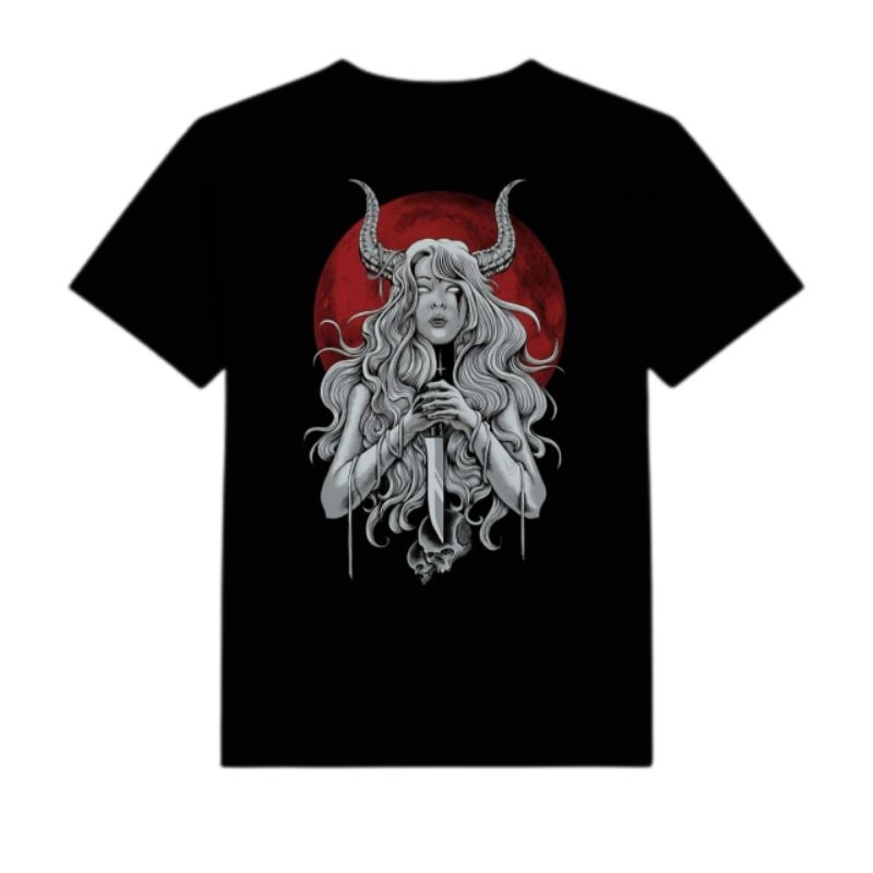 [GRATIS LOGAM MULIA] - LPB888 T-shirt Satanic Kaos Aesthetic Bisa Costum Kaos Baju Trend