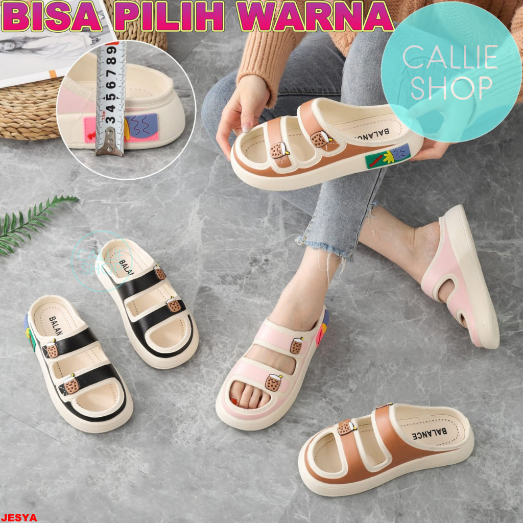 Sandal Bustong Tebal Jelly Mule Boba Balance 029-F2 BTBOBA