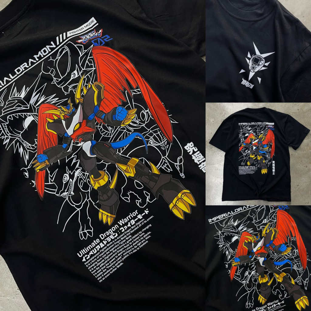 TORIZU Tshirt Digimon Imperialdramon Fighter Mode Anime Manga Premium Unisex