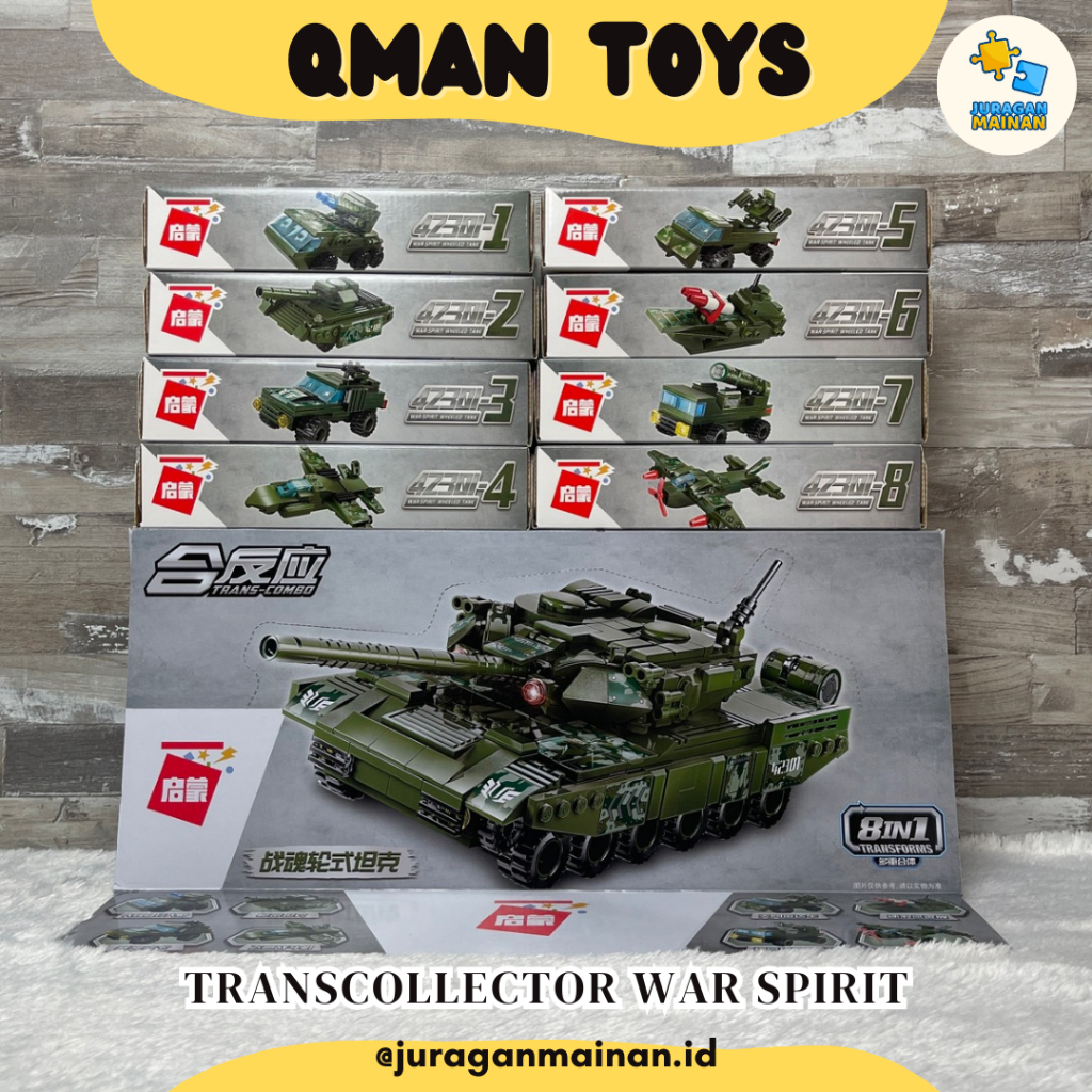 QMAN TOYS Transcollector War Spirit 8in1 - Bricks Blocks bongkar susun brick block Mainan edukasi an