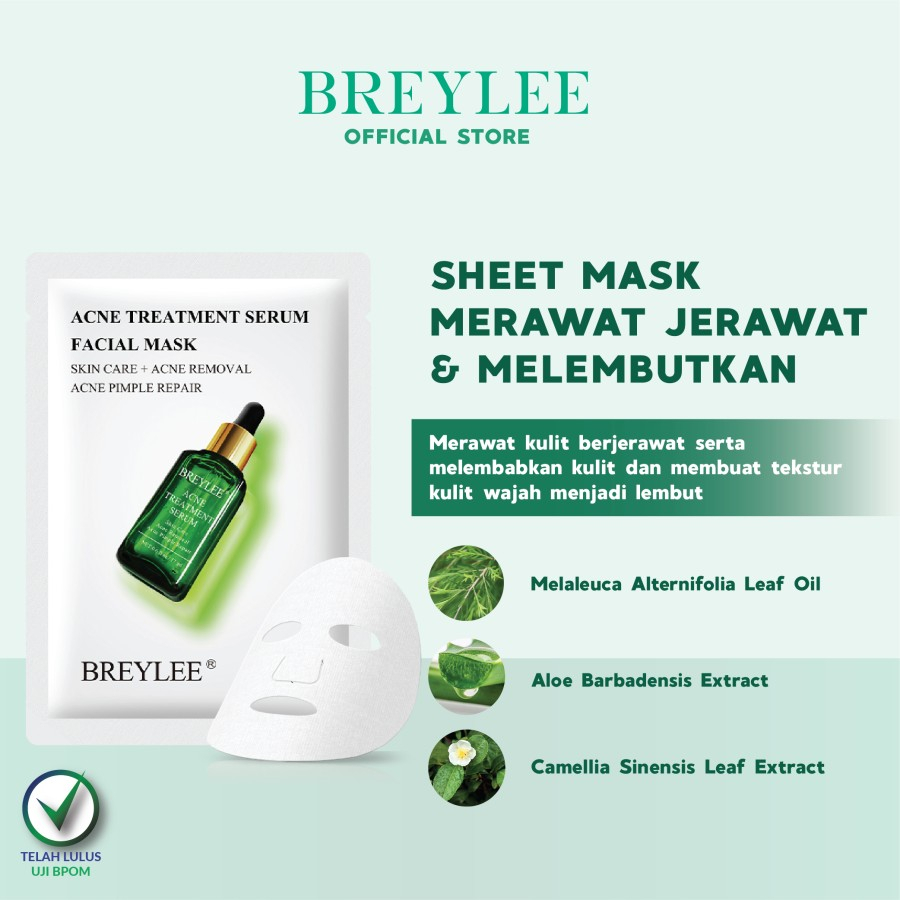 MASKER JERAWAT BREYLEE Acne Treatment Serum Facial Mask