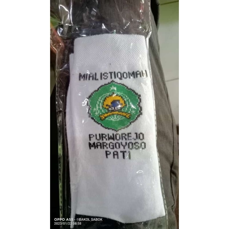 Kaos kaki bordir ,sekolahan.