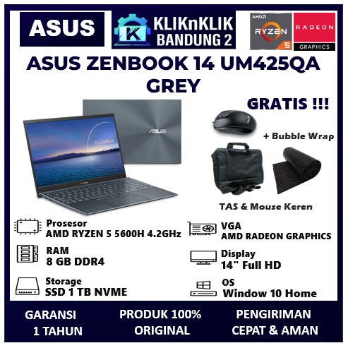 LAPTOP ULTRABOOK SLIM ASUS ZENBOOK 14 UM425QA AMD RYZEN 5 SSD 1 TB