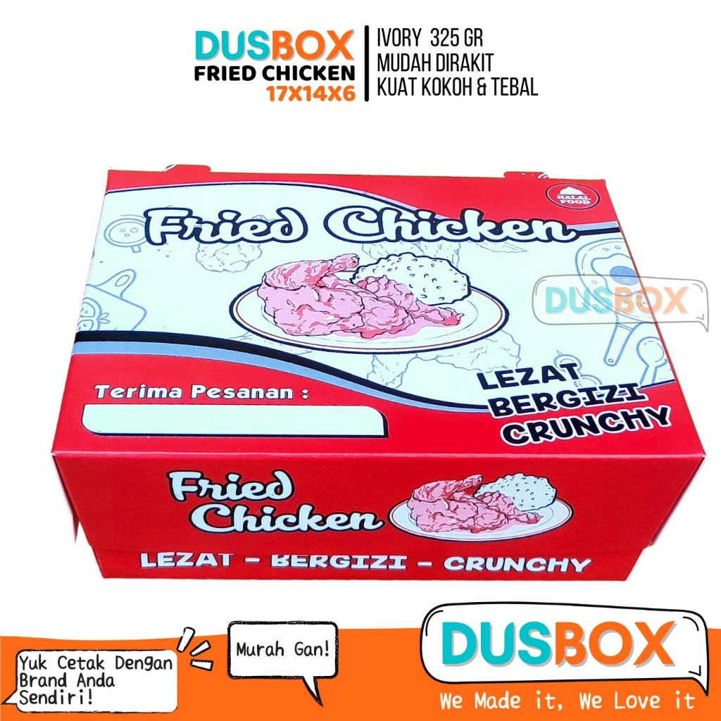 Box Fried Chicken Model Lunch Box / Dus Fried Chicken / Kardus Fried Chicken / Kemasan Fried Chicken