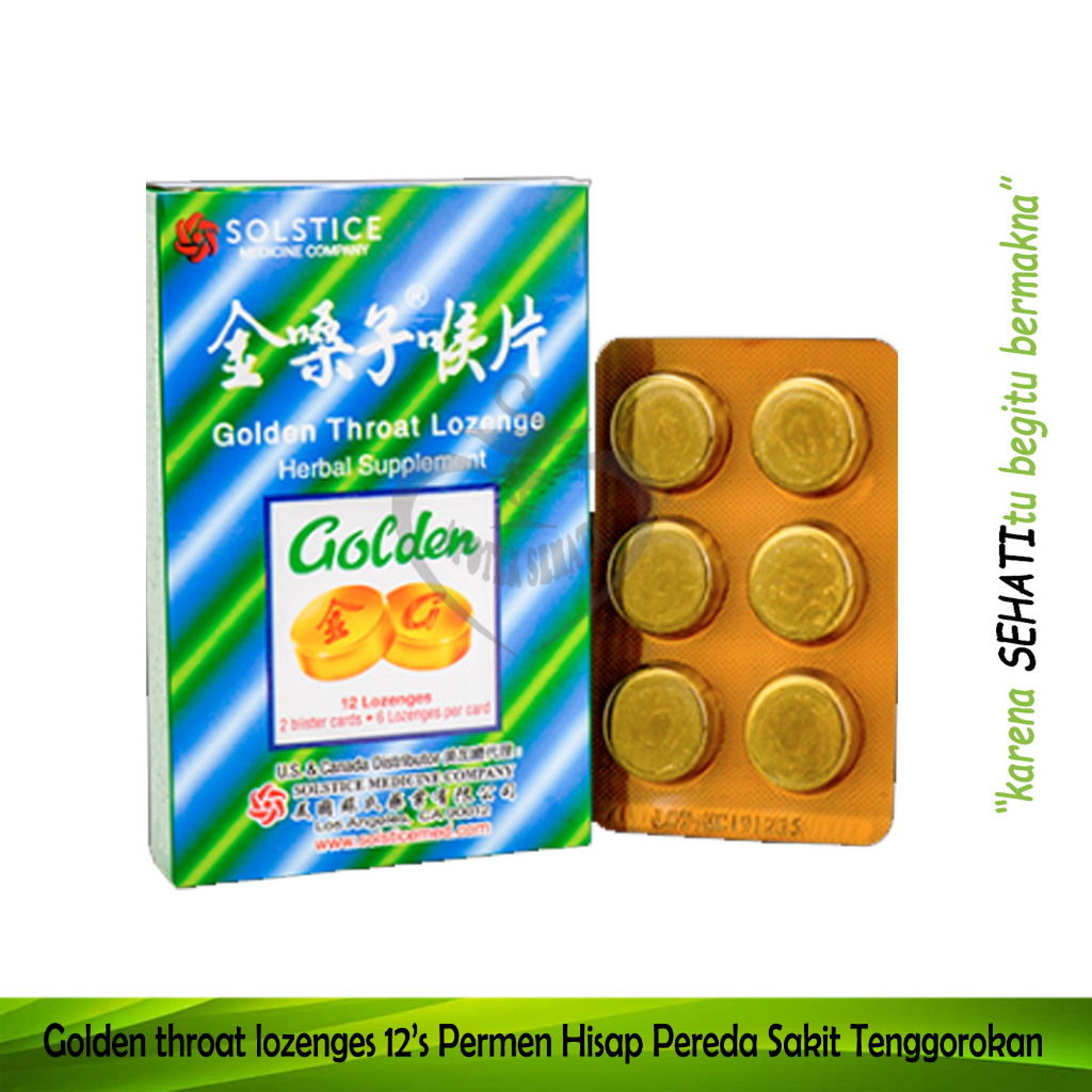 Golden Throat Lozenges Obat Hisap Pereda Sakit Tenggorokan Panas Dalam
