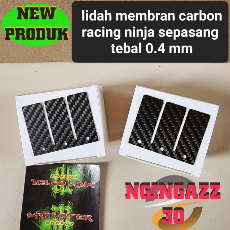 lidah membran carbon racing ninja tebal 0.4mm sepasang