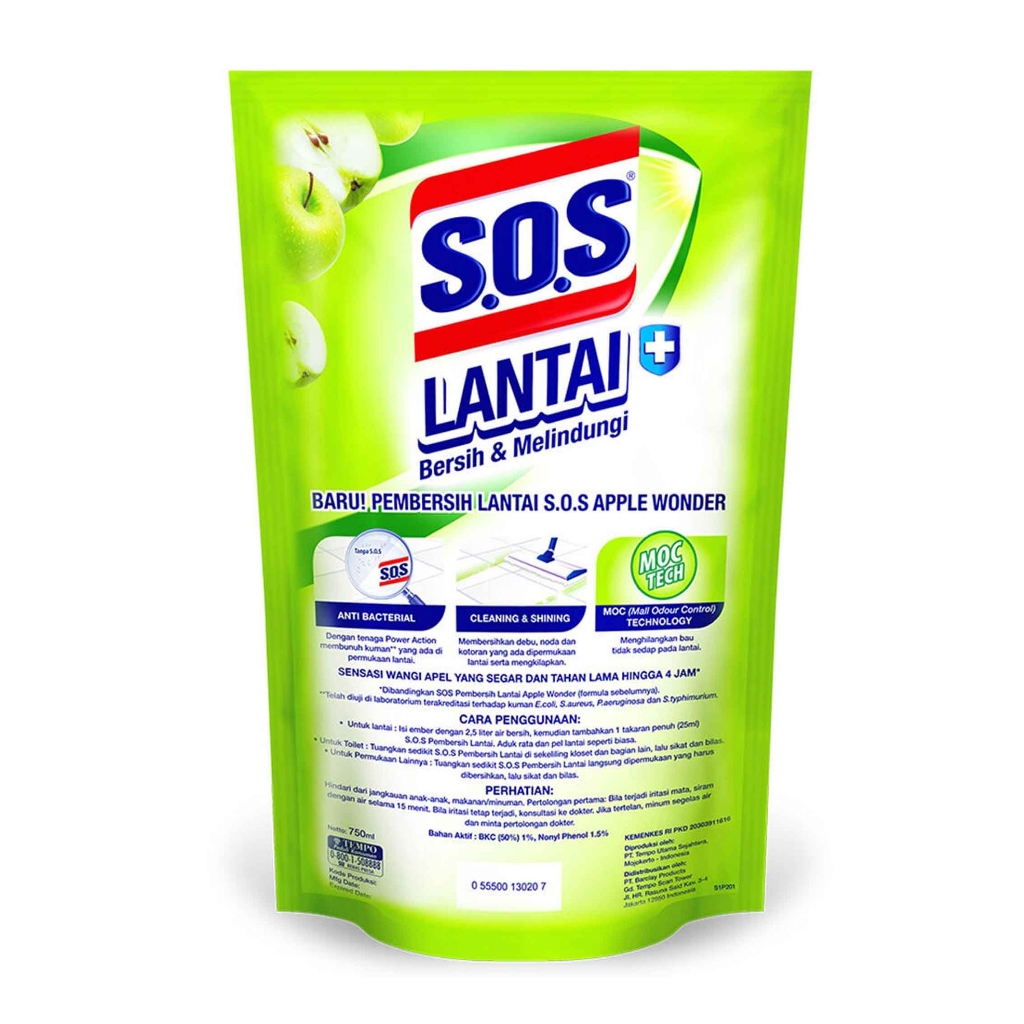 SOS / sos pembersih lantai / power action / appel wonder / 750ml