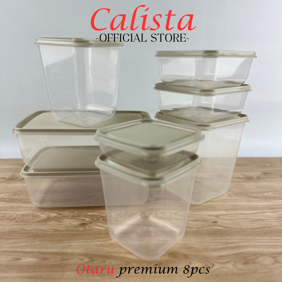 TOPLES PLASTIK BENING CALISTA OTARU PREMIUM BENING KULKAS 8PCS WADAH KOTAK PENYIMPANAN MAKANAN FOOD CONTAINER FOOD PREPRATION STORAGE KULKAS TOPLES KUE KERING LEBARAN SET