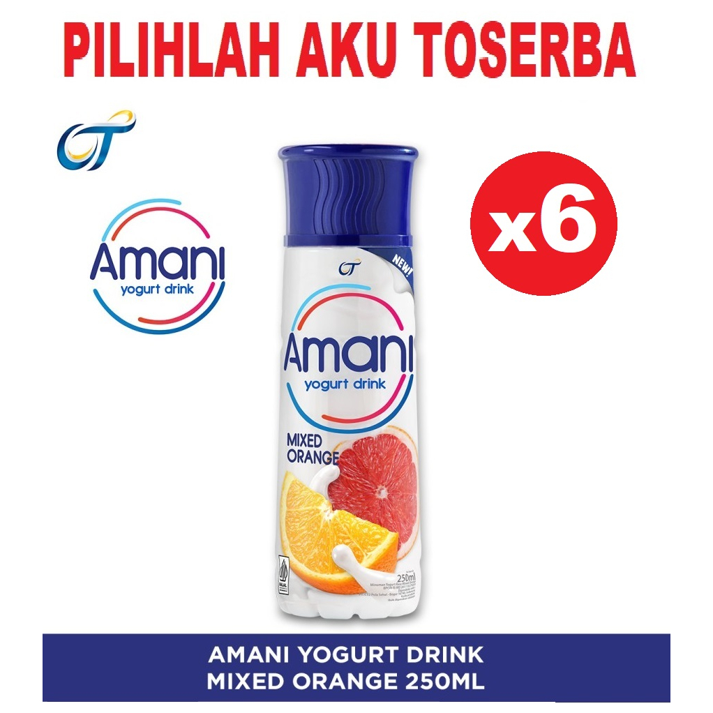 AMANI Yogurt Drink MIXED ORANGE 250 ml - ( HARGA 6 BOTOL )