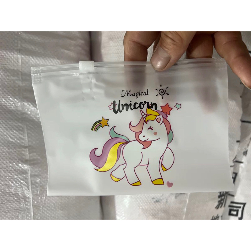 Pouch Unicorn Zipper Kantong Transparan