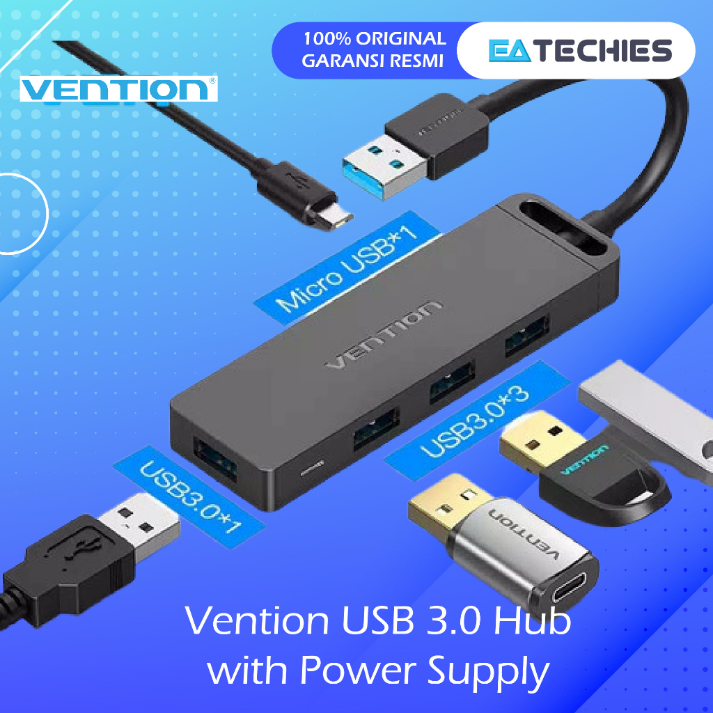 Vention USB Hub 3.0 with Power Supply Super Speed 5Gbps USB3.0