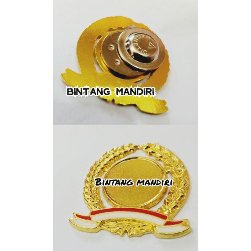 Pin Bros Pin Padi Kapas Bendera Merah Putih Magnet 1.8 cm Kuningan PREMIUM