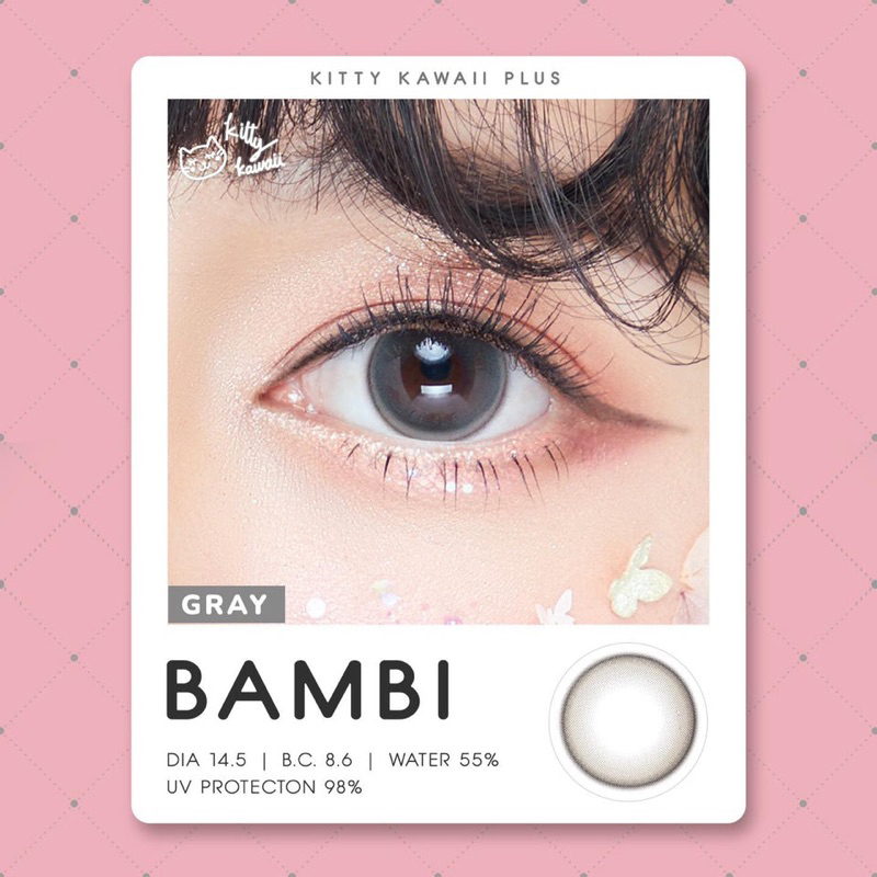 Softlens Kitty Kawaii Bambi Gray / Grey / Abu Normal Minus Beda Minus