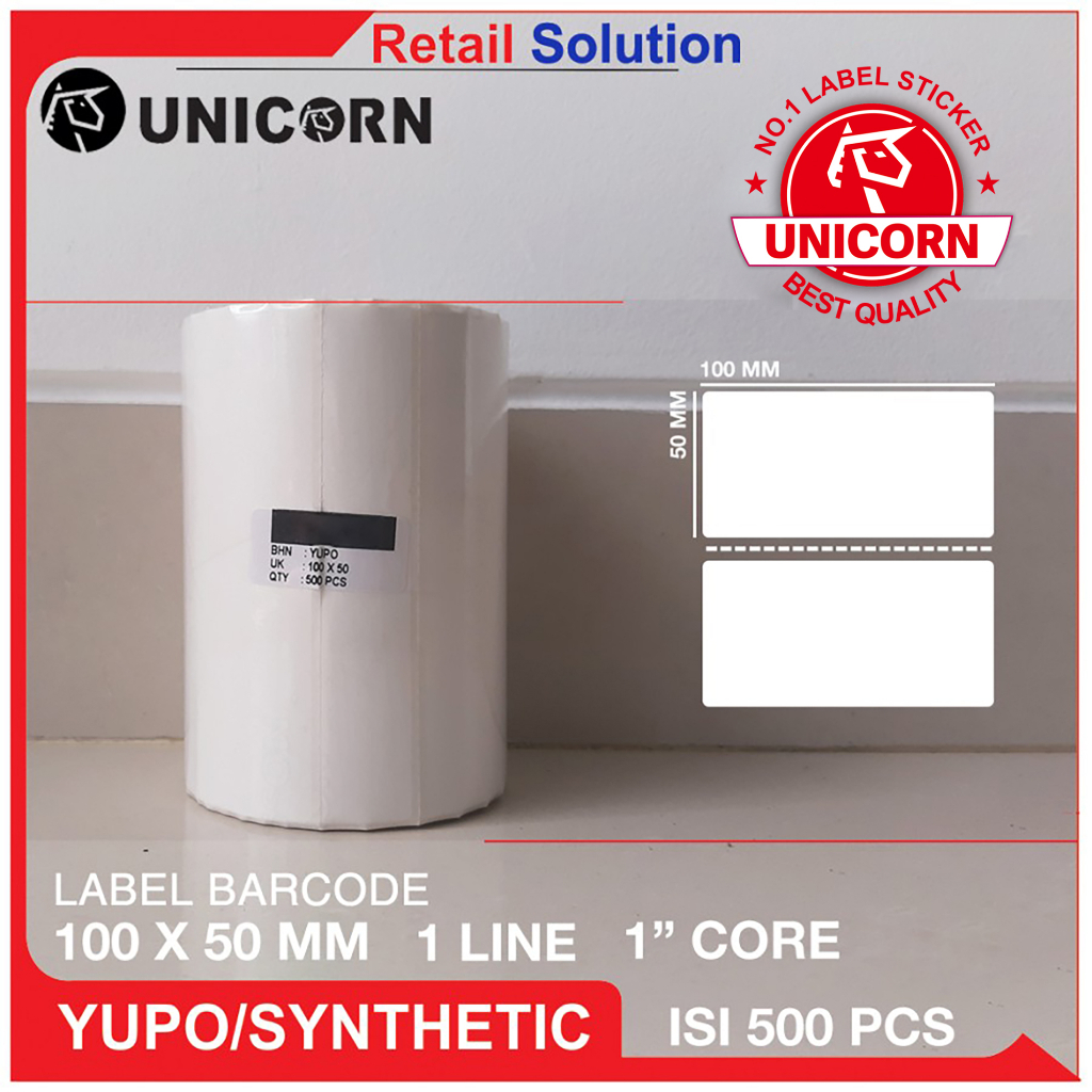 Stiker Label Barcode YUPO Synthetic 100x50 mm / 100x50mm / 100 x 50 mm