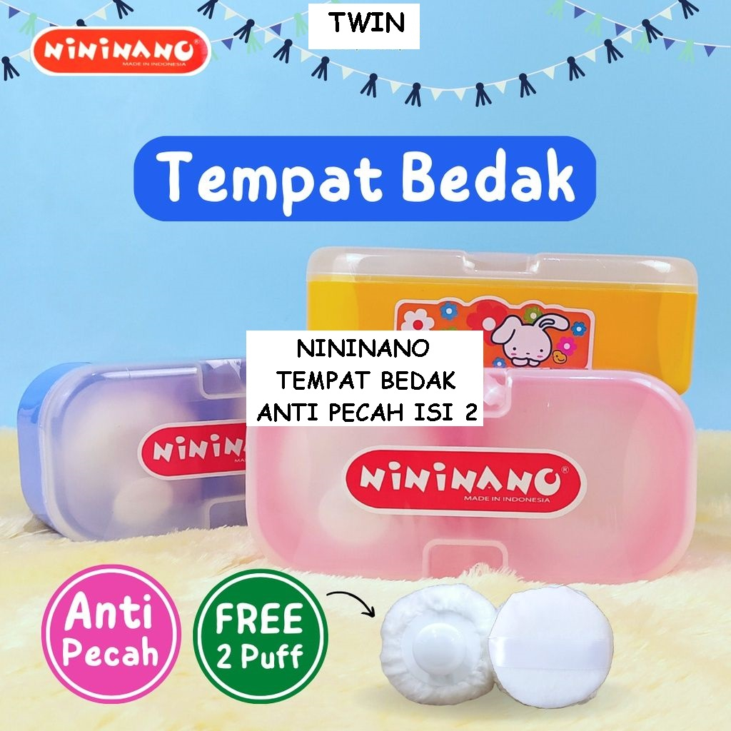 Nininano Tempat Bedak Anti Pecah Isi 2