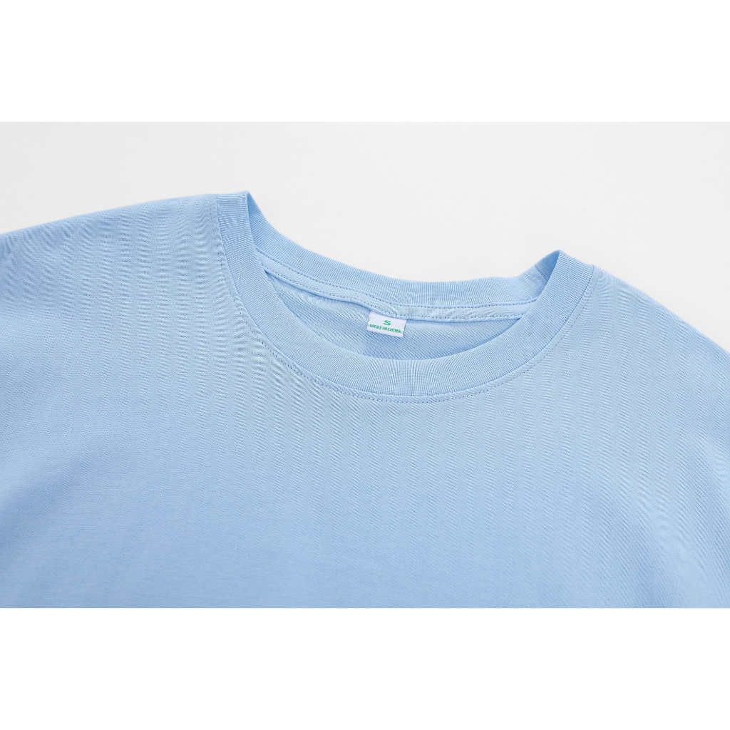 LULU Atasan--Biru Premium High Quality 100 Cotton T Shirt With Thick And Comfortable Threaded Collar