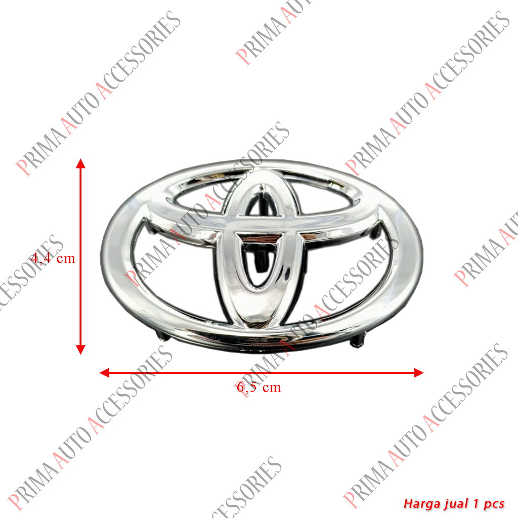 Logo Stir Mobil Toyota Chrome Steer Car 65mm x 44mm Kaki 11