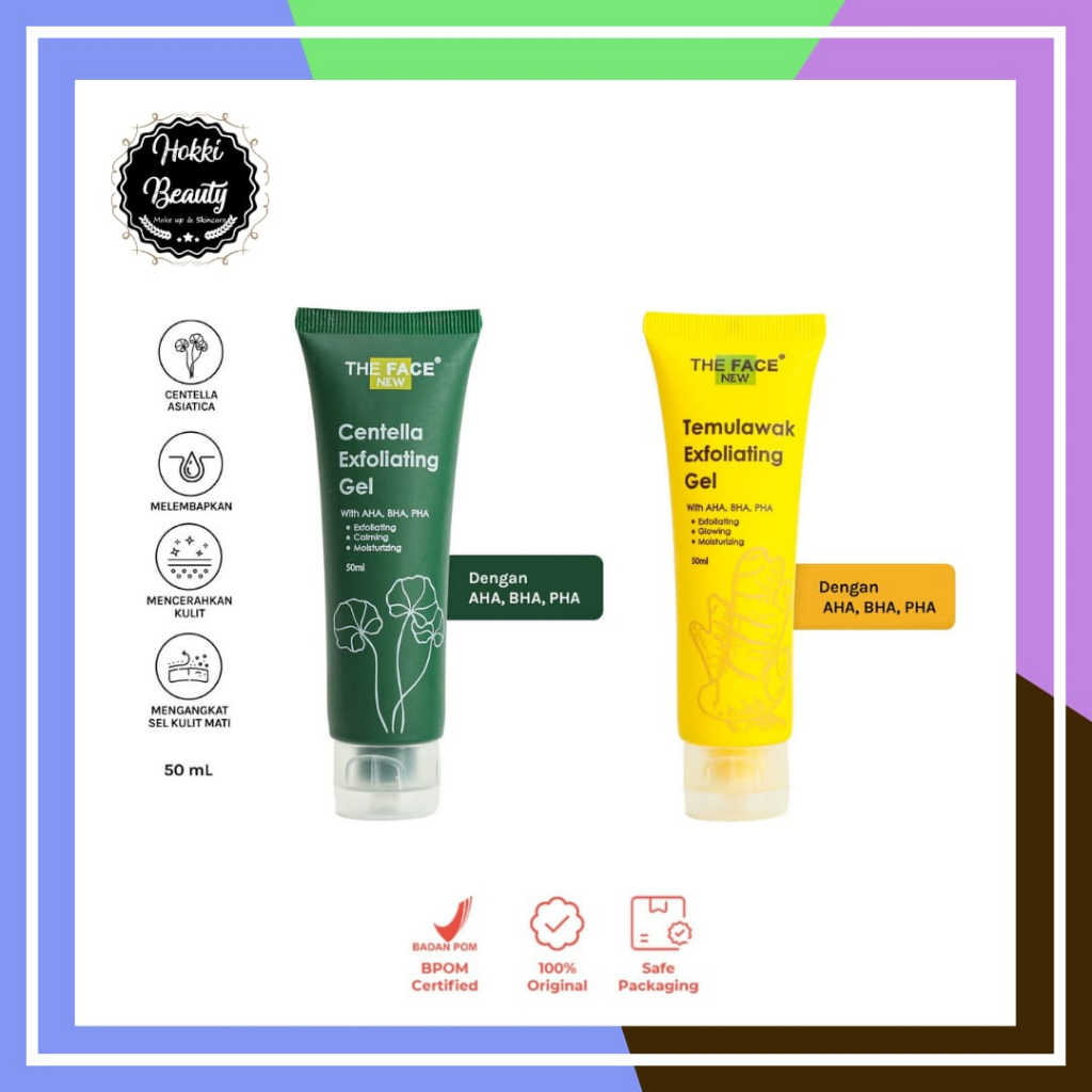 THE FACE Temulawak Exfoliating Gel 50ml / EXFOLIATING CENTELLA / AHA BHA PHA - Mencerahkan dan Mengangkat sel kulit mati