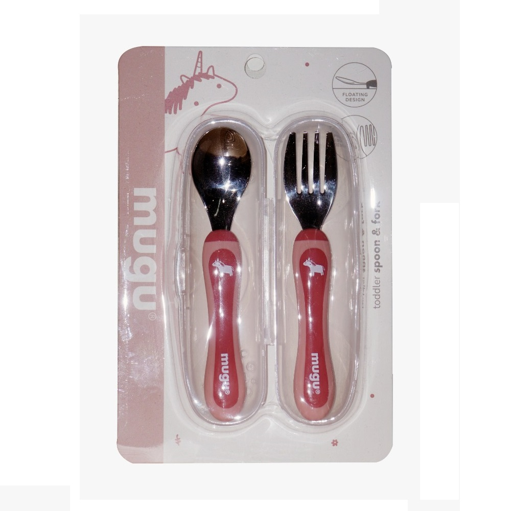 Mugu Toddler Spoon &amp; Fork Sendok dan Garpu Makan Anak