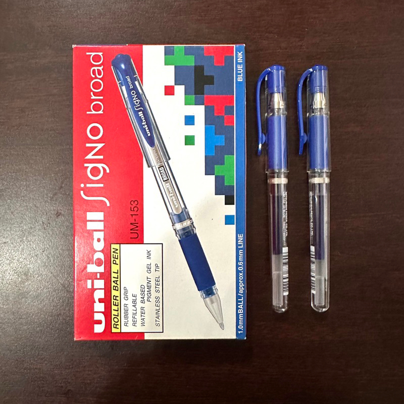 

Pulpen Gel UniBall Signo Broad UM-153 / pigment ink 1.0mm - Biru