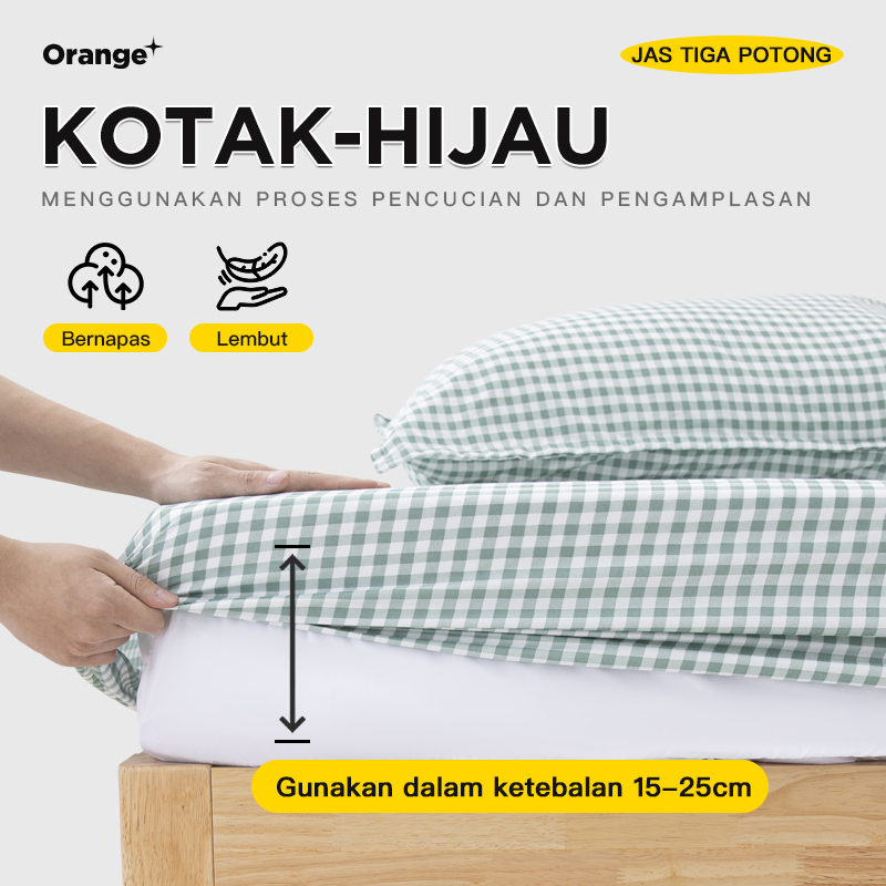 Sprei Katun Halus Motif Kotak Aesthetic Ukuran 160cm