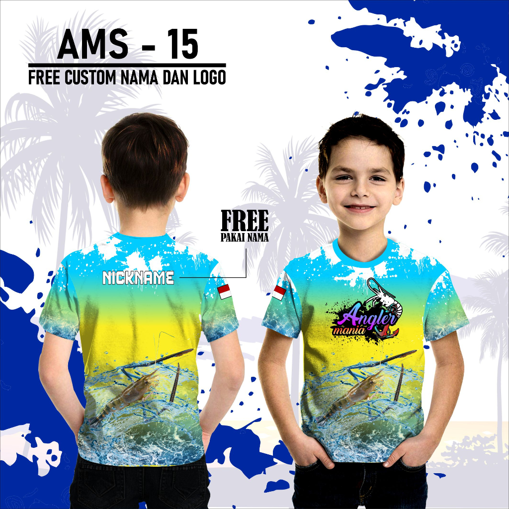 Jersey mancing udang anak baju angler shrimp