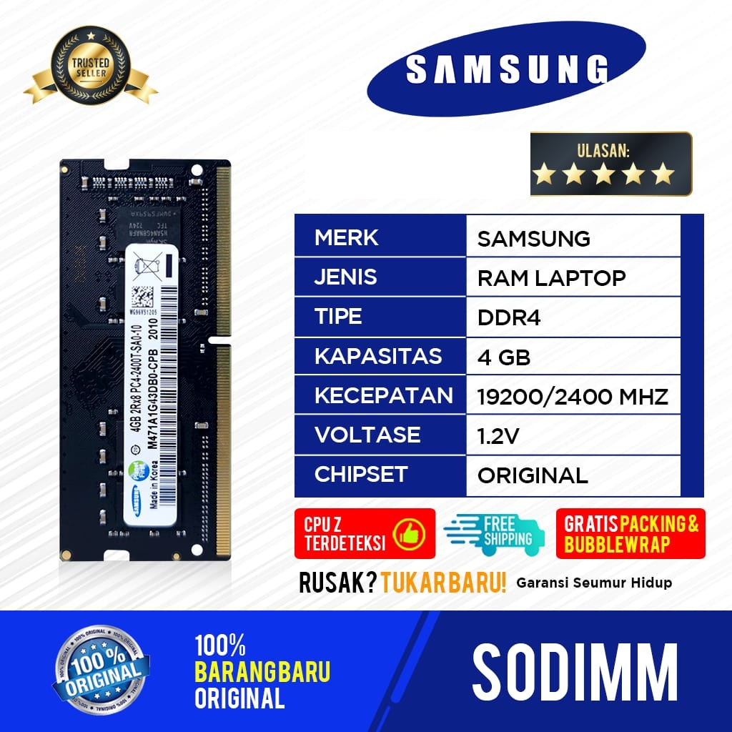 RAM SAMSUNG SODIMM DDR4 4GB PC 19200