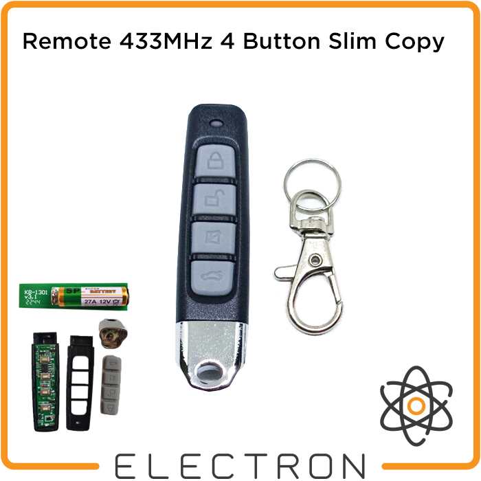 Remote 433MHz 4 Button Slim Copy Duplikat Gate Wireless Clone Door 4Ch