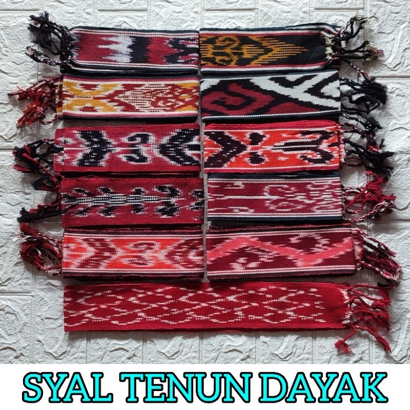 Syal dayak / syal dayak Kalimantan Barat / syal dayak kalbar / syal etnik dayak / syal tenun Dayak /