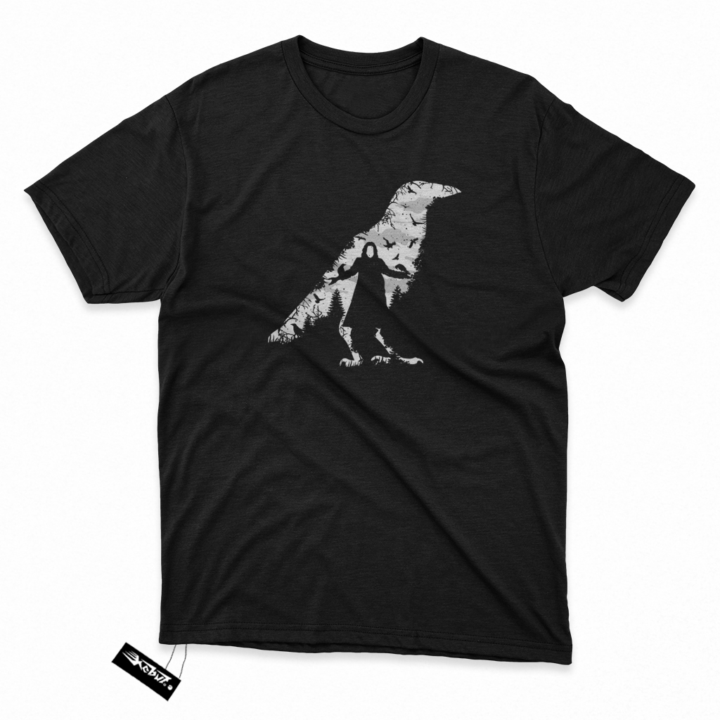 KAOS The crow - Kain Katun Tshirt / baju distro Keren gambar desain ilustrasi original dengan sablon