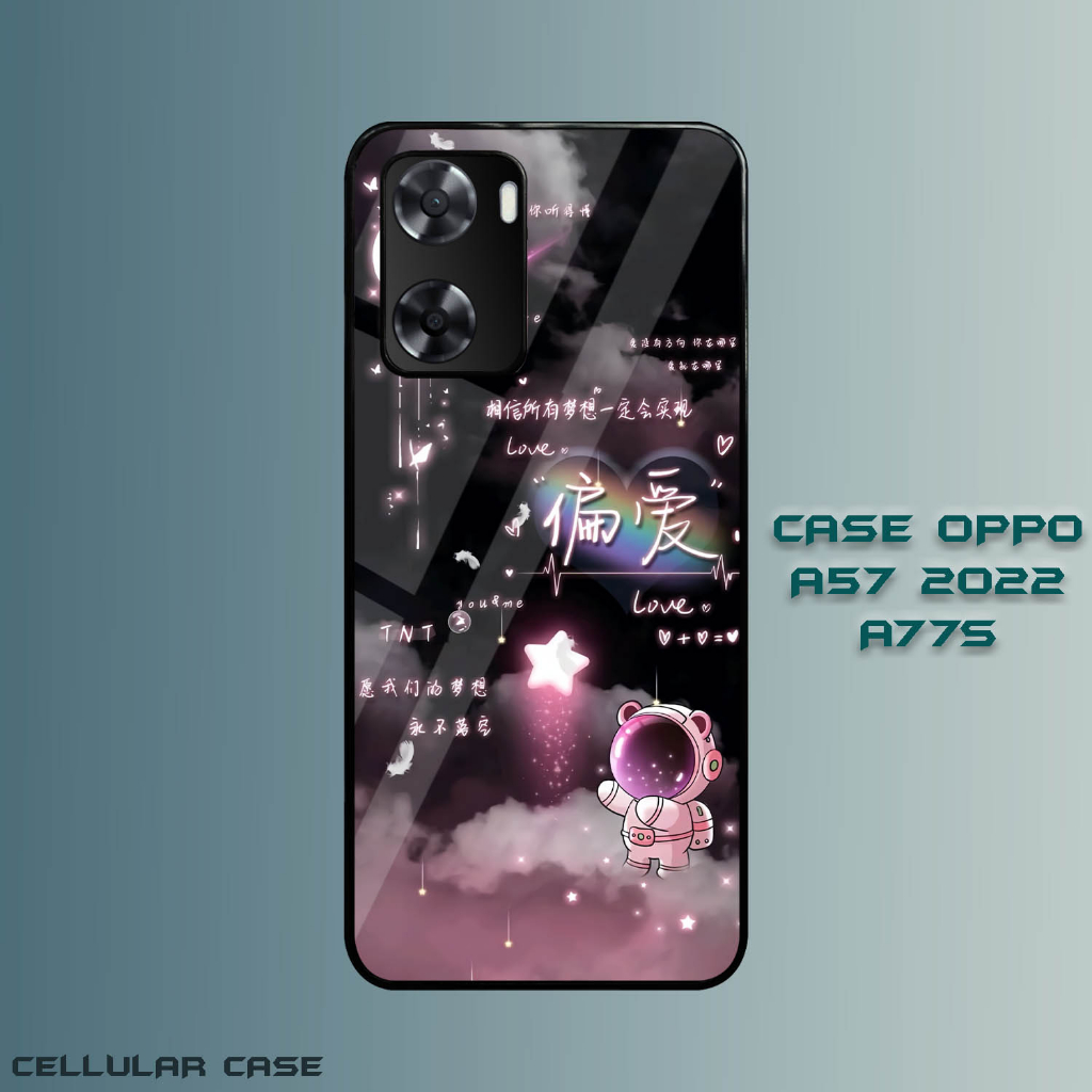 Case Glossy Oppo 57 2022 | A77S 4G [CS08] Astronot Mini Casing Hardcase Hp Oppo Kesing Kilau Hape | 