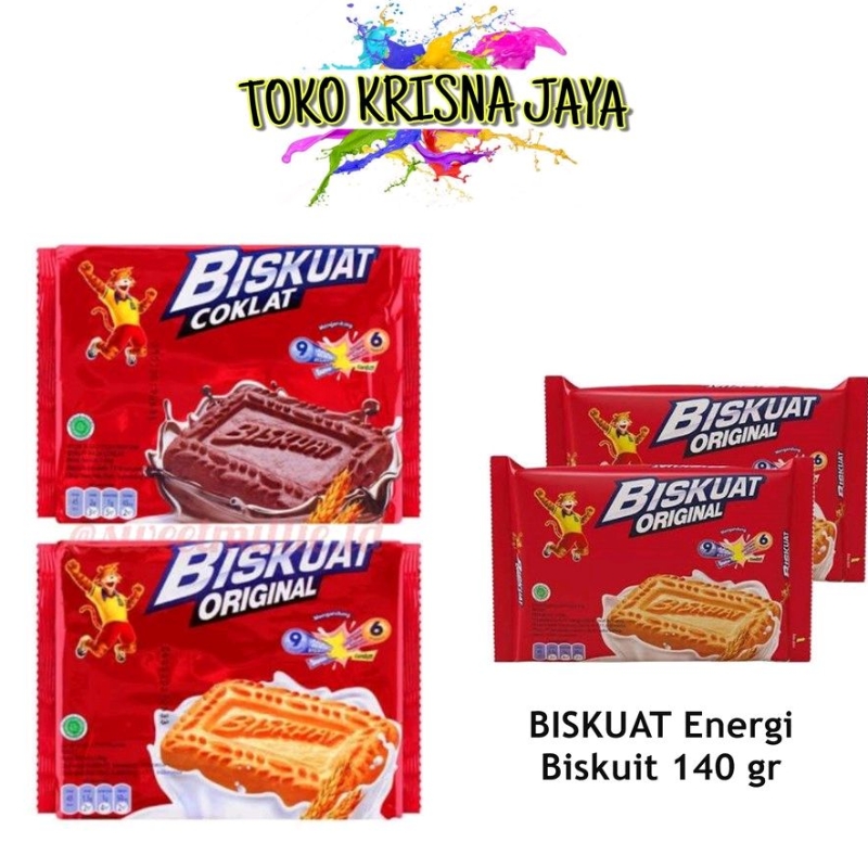 

BISKUAT ENERGI RASA ORIGINAL DAN COKLAT UKURAN 106 GR