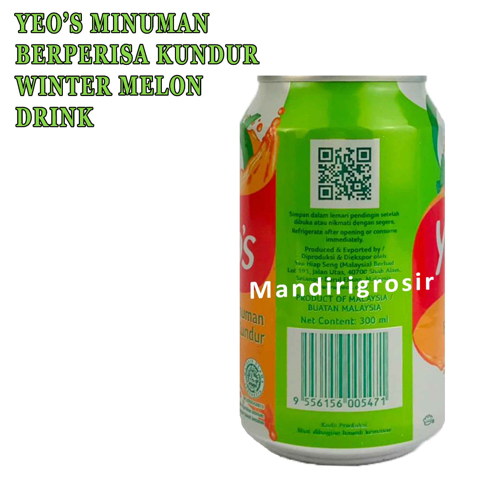 Minuman Rasa Buah Kundur* Yeo's* Grass Kundur Drink* 300ml